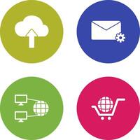 Upload to Cloud and Message Settings Icon vector