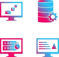 digital márketing y base de datos administración icono vector