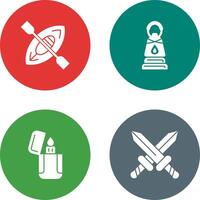 Kayak and Lamp Icon vector