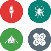 Torch and Spider Icon vector