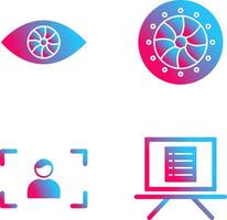 eye and optical diaphram Icon vector