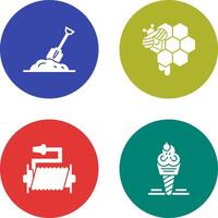 Digging and Honeycomb Icon vector