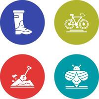 Rain Boots and Cycling Icon vector