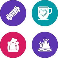 Skateboard and Mug Icon vector