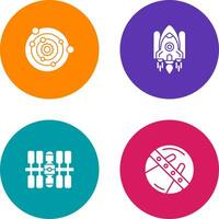 solar systems and space shuttle Icon vector