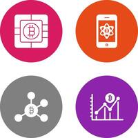 Bitcoin Chip and Mobile Icon vector