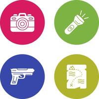 Camera and Flash Light Icon vector