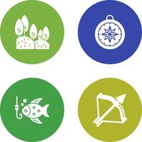 Forest and Compass Icon vector