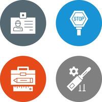 Identity Card and Stop Sign Icon vector