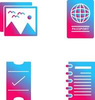 imágenes y pasaporte icono vector