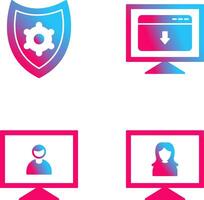 seguridad ajustes y descargar página web icono vector