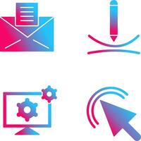 email documents and draw curve Icon vector