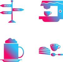 signboard and coffe machine Icon vector