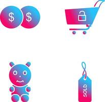 coins and unlock cart Icon vector