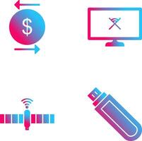 transaction and disconnected network Icon vector