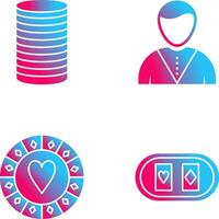 casino dealer and stack of coins Icon vector