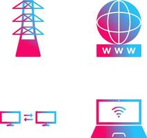 tower and world wide web Icon vector