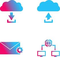 download from cloud upload to cloud Icon vector