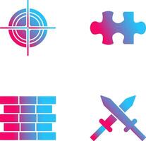 Target and Puzzle Piece Icon vector