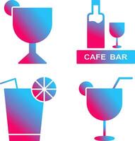 bebidas café y Jerez icono vector