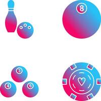 bolos y ocho pelota icono vector