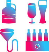 moon shine and beer glasses Icon vector