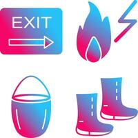 exit and electricity fire Icon vector