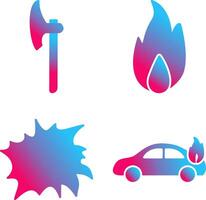 axe and fire Icon vector