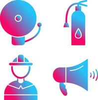 alarm and fire extinguisher Icon vector