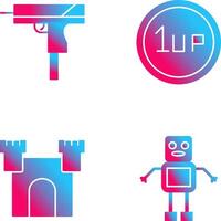 Gun and 1UP Icon vector