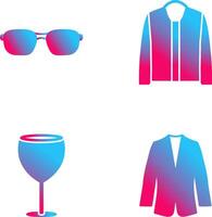 lentes y chaqueta icono vector