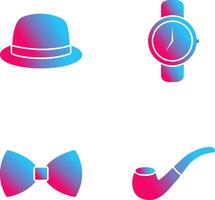 Hat and Watch Icon vector