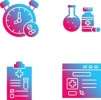 Clock and test tube Icon vector