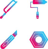 Hacksaw and Paint Roller Icon vector