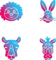 Sloth and Rabbit Icon vector