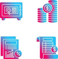 seguro caja y monedas icono vector