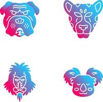 Bulldog and leopard Icon vector