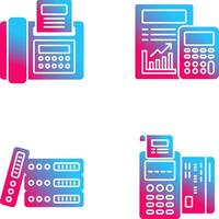 fax y calculador icono vector