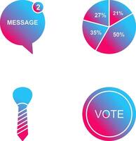 Message Bubbles and Pie Chart Icon vector