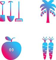 Gardening Tools and Palm tree Icon vector