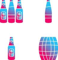 Beer Bottles and alcohol Icon vector