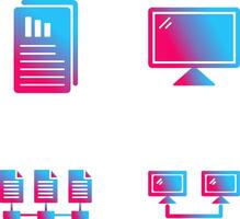 Reports and Computer Icon vector