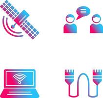 Satellite and Chatting Icon vector