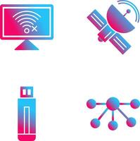 Disconnected Network and Satellite Icon vector