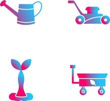 Watering tool and Lawn Mower Icon vector