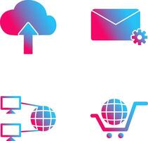 Upload to Cloud and Message Settings Icon vector