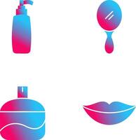 cosmético producto y espejo icono vector