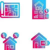 Blueprint and loan Icon vector