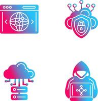 Cloud Security and Website Icon vector