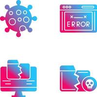 virus y error código icono vector